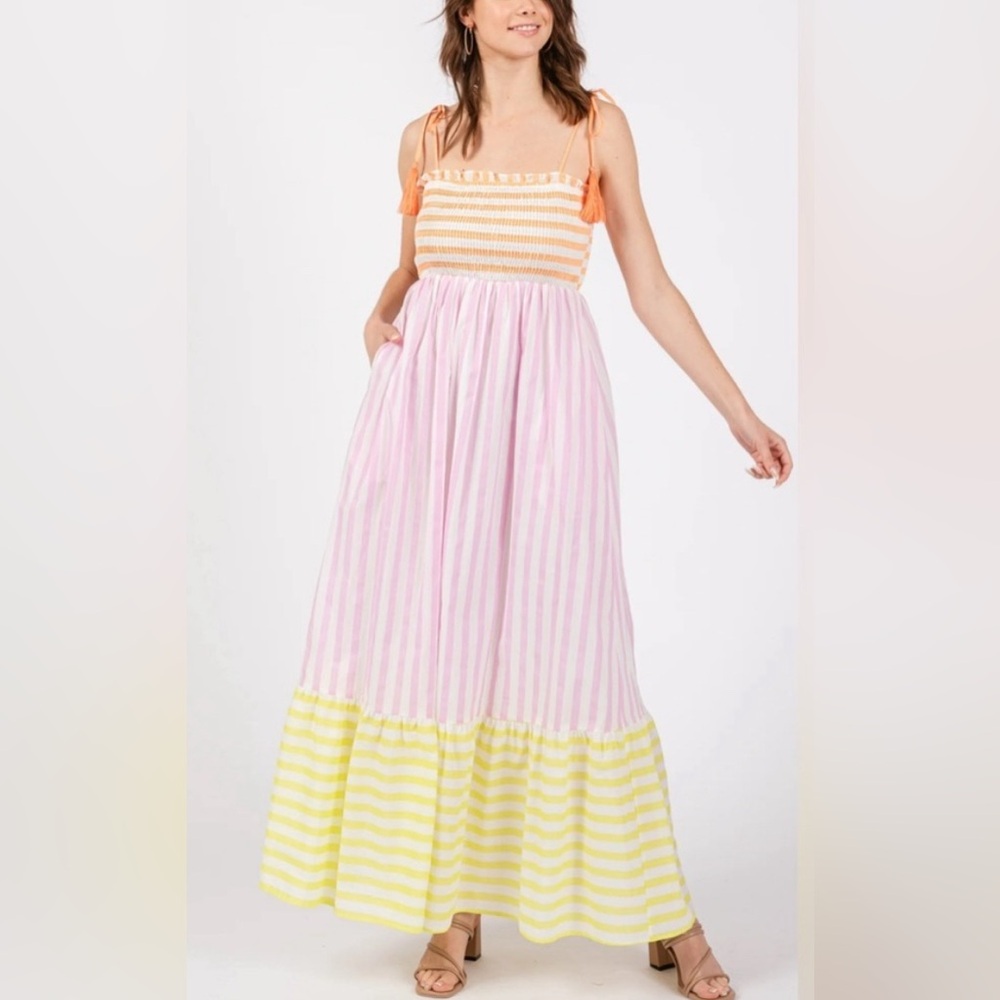In February Striped Multicolor Maxi Dress - Picture 3 of 6